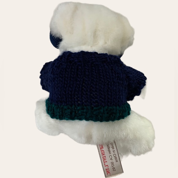 Set of Three Christmas Teddy Bears in Knitted Hats, Scarves or Sweaters - Picture 5 of 9